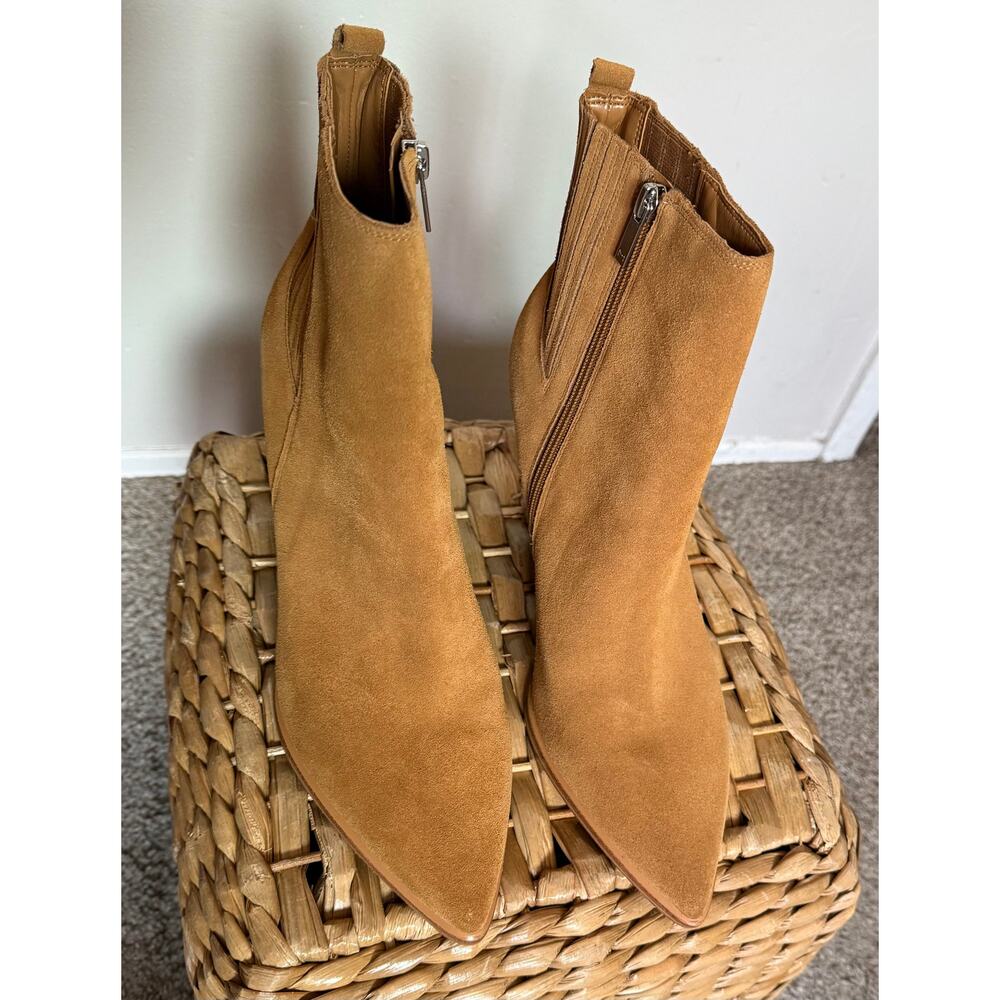 Marc Fisher LTD Mariel Heeled Western Booties Tan Suede 11M - Picture 4 of 15